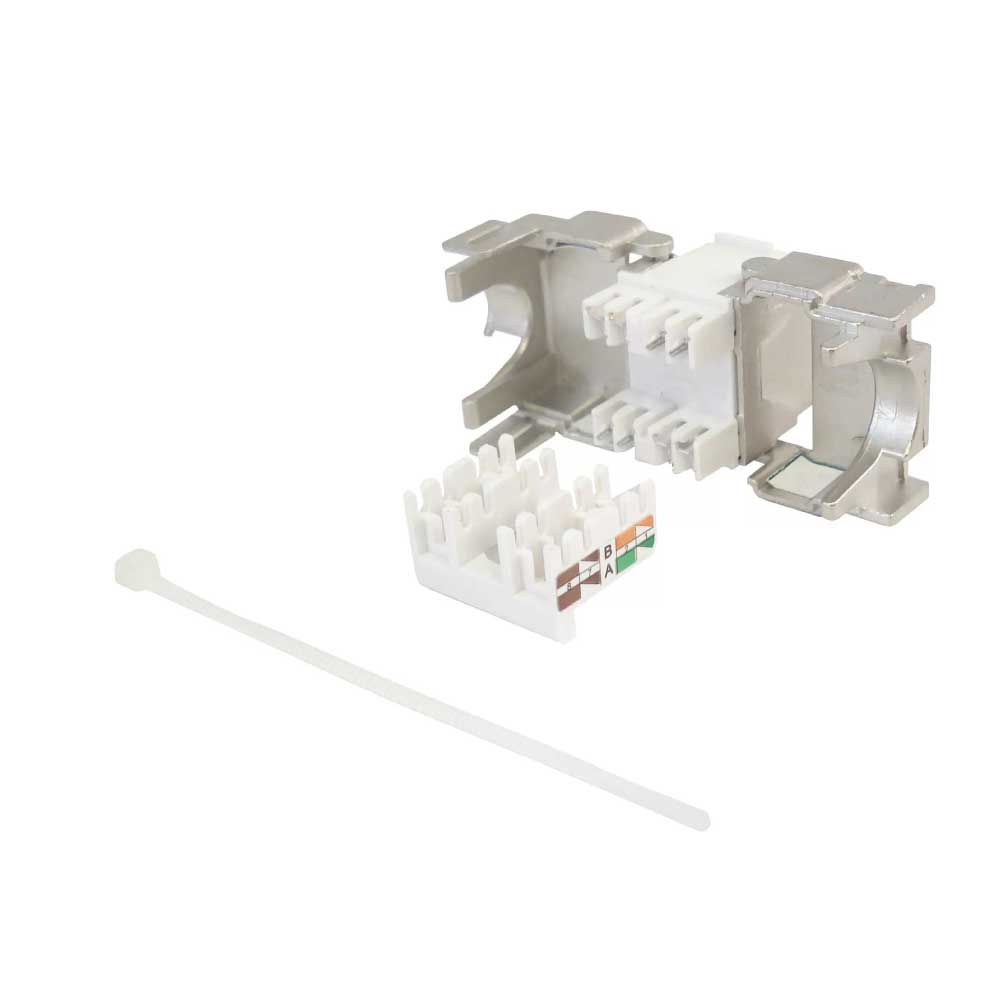 Conector Keystone RJ45 Fêmea Tooless Categoria 6 Blindado